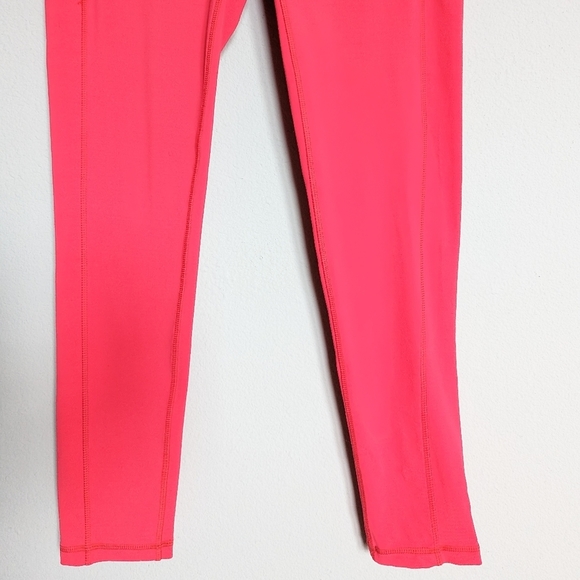 GAP bright coral pink athletic workout leggings with pockets size L - Picture 4 of 7